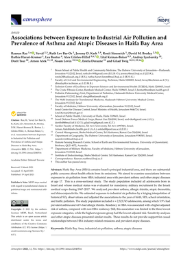 Associations Between Exposure to Industrial Air Pollution and Prevalence of Asthma and Atopic Diseases in Haifa Bay Area