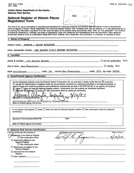 National Register of Historic Places Continuation Sheet the Hunter - Dulin Building Section Number 7 Page 1 San Francisco, California