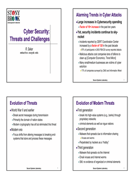Cyber Security: Threats and Challenges