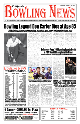 Bowling Legend Don Carter Dies at Age 85