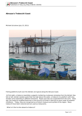 Abruzzo's Trabocchi Coast Published on Iitaly.Org (