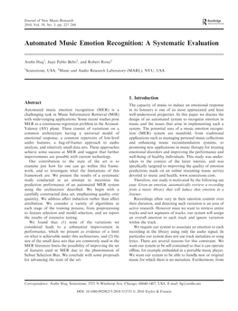 Automated Music Emotion Recognition: a Systematic Evaluation