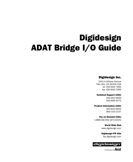 ADAT Bridge I/O Guide