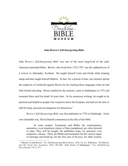 John Brown's Self-Interpreting Bible