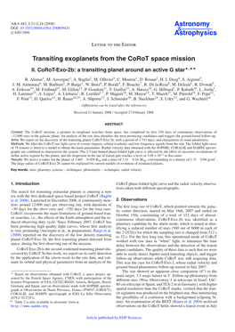 II. Corot-Exo-2B: a Transiting Planet Around an Active G Star�,