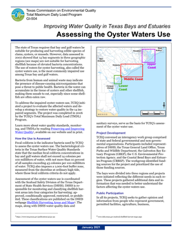 Improving Water Quality in Texas Bays and Estuaries: Assessing The