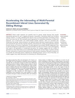 Accelerating the Inbreeding of Multi-Parental Recombinant Inbred Lines Generated by Sibling Matings