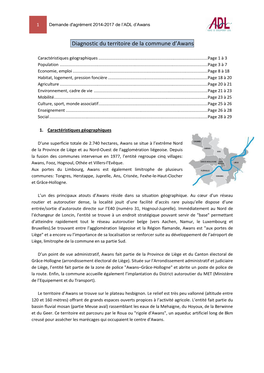 Diagnostic Du Territoire De La Commune D'awans