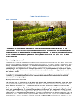 Forest Genetic Resources