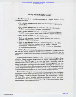 Why Ron Blackstone?