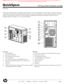 HP Proliant ML310 Generation 5P (G5p) Overview