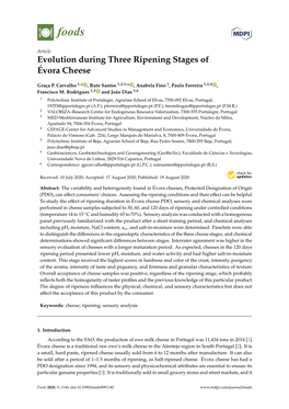 Evolution During Three Ripening Stages of Évora Cheese