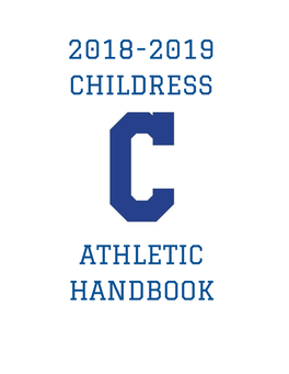 2018-2019 Childress Athletic Handbook