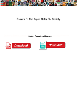 Bylaws of the Alpha Delta Phi Society