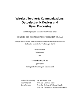 Optoelectronic Devices and Signal Processing