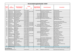 Veranstaltungskalender 2020