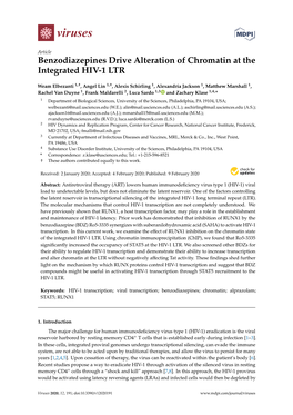 Benzodiazepines Drive Alteration of Chromatin at the Integrated HIV-1 LTR