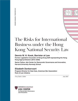 The Risks for International Business Under the Hong Kong National Security Law