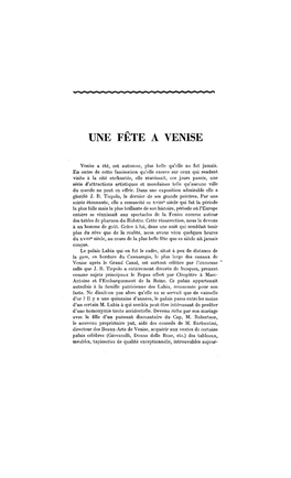 Une Fête a Venise