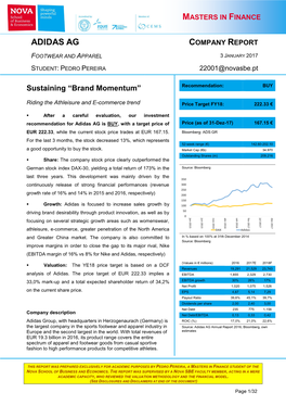 Adidas Ag Company Report