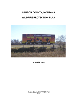 Carbon County, Montana Wildfire Protection Plan