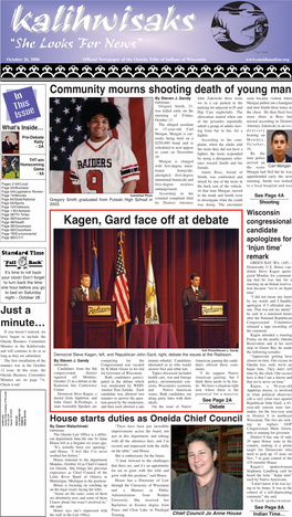 October 26, 2006 Official Newspaper of the Oneida Tribe of Indians of Wisconsin