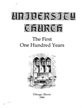 University Church: the First One Hundred Years