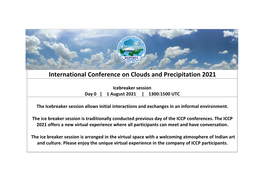 International Conference on Clouds and Precipitation 2021