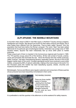 Alpi Apuane: the Marble Mountains