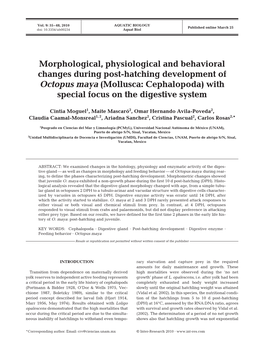 Morphological, Physiological and Behavioral Changes During Post