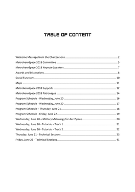 Table of Content