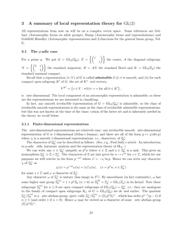 3 a Summary of Local Representation Theory for GL(2)