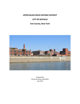 UPPER BLACK ROCK HISTORIC DISTRICT CITY of BUFFALO Erie