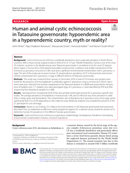 Human and Animal Cystic Echinococcosis in Tataouine