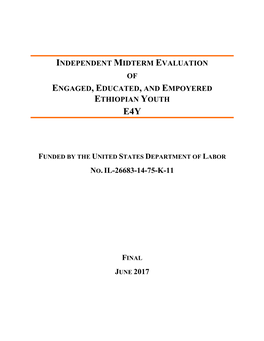 Midterm Evaluation of Engaged, Educated, and Empoyered Ethiopian Youth E4y