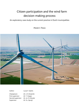 Citizen Participation and the Wind Farm Decision-Making Process