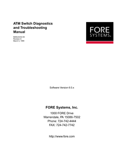 Forerunner ATM Switch Diagnostics and Troubleshooting Manual.Pdf