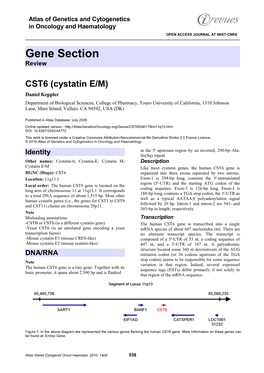 Gene Section Review