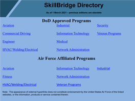 Skillbridge Directory