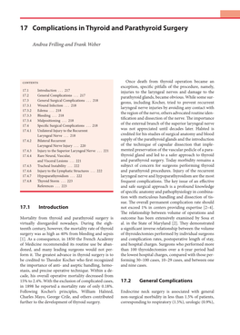 17 Complications in Thyroid and Parathyroid Surgery