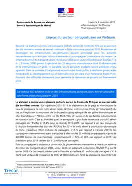 Enjeux Du Secteur Aéroportuaire Au Vietnam