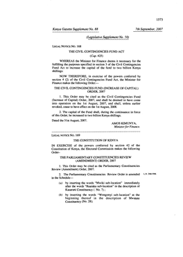 (Legislative Supplement No. 50) LEGAL NOTICE No