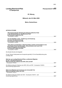 Abgeordneten Wahlvorschlag Der Fraktion Der CDU – Drucksache 15/3198 –