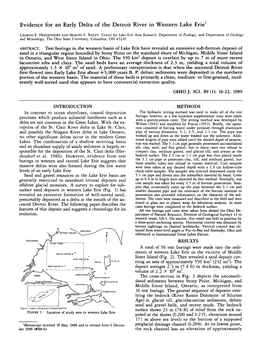 Evidence for an Early Delta of the Detroit River in Western Lake Erie1