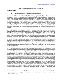 Sector Assessment (Summary): Energy