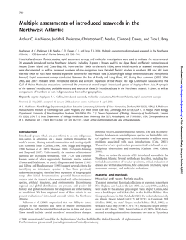 Multiple Assessments of Introduced Seaweeds in the Northwest Atlantic