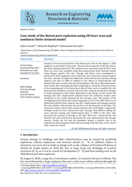 Case Study of the Beirut Port Explosion Using 3D Laser Scan and Nonlinear Finite Element Model