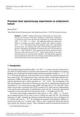 Precision Laser Spectroscopy Experiments on Antiprotonic Helium