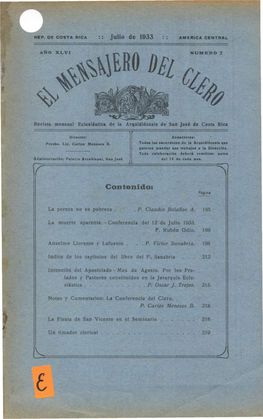 El Mensajero Del Clero. Año 46, No.7, Julio 1933.Pdf