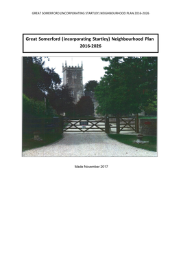 Great Somerford (Incorporating Startley) Neighbourhood Plan 2016-2026